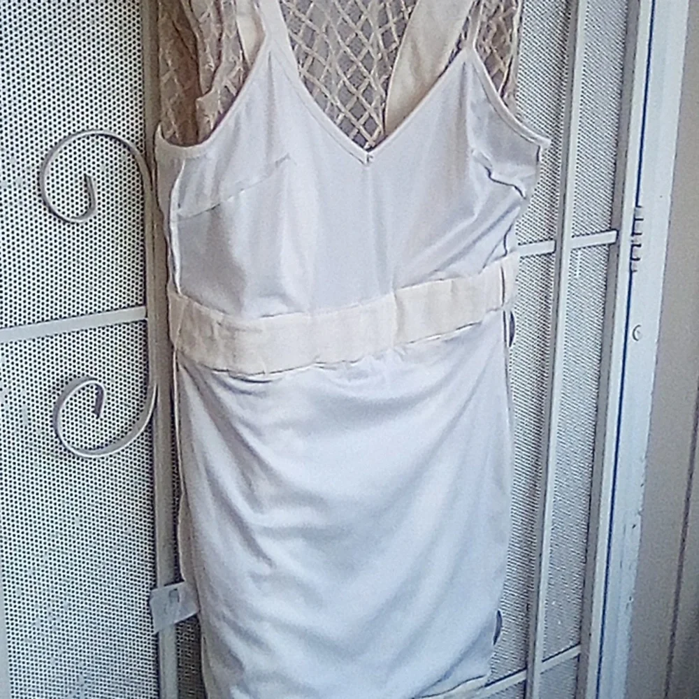 Bebe Fancy Party Cocktail Sheer Dress With Slip Lining . Size 10. - Picture 9 of 11